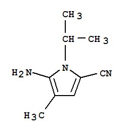 (9ci)-5-氨基-4-甲基-1-(1-甲基乙基)-1H-吡咯-2-甲腈结构式_74802-98-5结构式