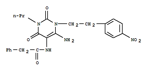  n-[6-氨基-1,2,3,4-四氢-1-[2-(4-硝基苯基)乙基]-2,4-二氧代-3-丙基-5-嘧啶]-苯乙酰胺结构式_748794-96-9结构式