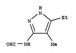 n-(5-乙基-4-甲基-1H-吡唑-3-基)-甲酰胺结构式_75077-06-4结构式