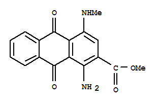 1-氨基-4-甲基氨基-9,10-二氢蒽-2-羧酸甲酯结构式_75313-76-7结构式