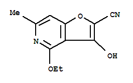 (9ci)-4-乙氧基-3-羟基-6-甲基-呋喃并[3,2-c]吡啶-2-甲腈结构式_754926-10-8结构式