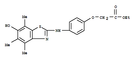 (9ci)-[4-[(6-羟基-4,5,7-三甲基-2-苯并噻唑)氨基]苯氧基]-乙酸乙酯结构式_757151-39-6结构式