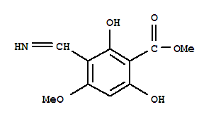 (9ci)-2,6-二羟基-3-(亚氨基甲基)-4-甲氧基-苯甲酸甲酯结构式_762198-82-3结构式