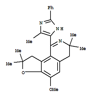 (9ci)-3,4,8,9-四氢-6-甲氧基-3,3,8,8-四甲基-1-(5-甲基-2-苯基-1H-咪唑-4-基)-呋喃并[2,3-h]异喹啉结构式_769912-57-4结构式