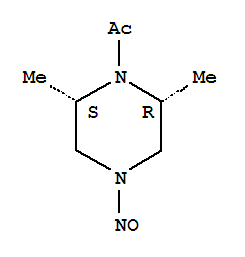 顺式-(9ci)-1-乙酰基-2,6-二甲基-4-亚硝基哌嗪结构式_77267-13-1结构式