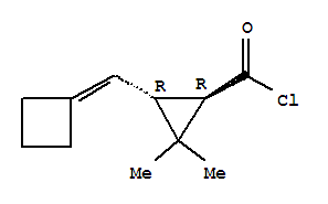 (1r-反式)-(9ci)-3-(环丁基甲基)-2,2-二甲基-环丙烷羰酰氯结构式_77789-65-2结构式