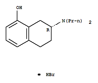 (7R)-7-(二丙基氨基)-5,6,7,8-四氢-1-萘酚氢溴酸盐(1:1)结构式_78095-19-9结构式