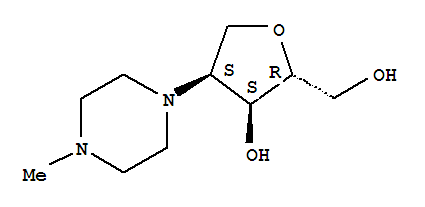 (9ci)-1,4-脱水-2-脱氧-2-(4-甲基-1-哌嗪)-D-核糖醇结构式_781605-93-4结构式