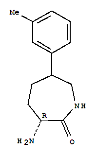 (3r)-(9ci)-3-氨基六氢-6-(3-甲基苯基)-2H-氮杂革-2-酮结构式_784156-08-7结构式