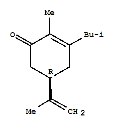 (5r)-(9ci)-2-甲基-5-(1-甲基乙烯)-3-(2-甲基丙基)-2-环己烯-1-酮结构式_791854-72-3结构式