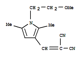 (9ci)-[[1-(2-甲氧基乙基)-2,5-二甲基-1H-吡咯-3-基]亚甲基]-丙二腈结构式_799253-17-1结构式