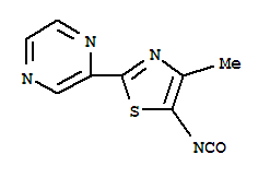 Pyrazine, (5-isocyanato-4-methyl-2-thiazolyl)-(9ci) Structure,799283-95-7Structure