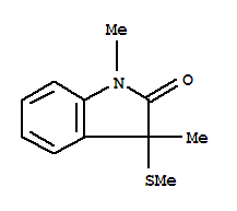 2H-indol-2-one,1,3-dihydro-1,3-dimethyl-3-(methylthio)-(9ci) Structure,799561-62-9Structure