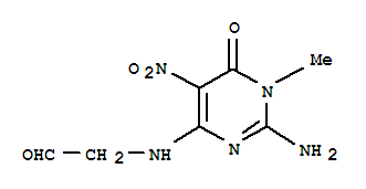 (8ci)-[(2-氨基-1,6-二氢-1-甲基-5-硝基-6-氧代-4-嘧啶)氨基]-乙醛结构式_801156-87-6结构式