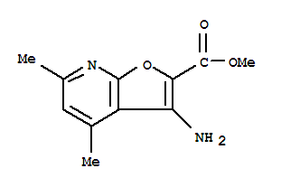 (9ci)-3-氨基-4,6-二甲基-呋喃并[2,3-b]吡啶-2-羧酸甲酯结构式_801228-39-7结构式