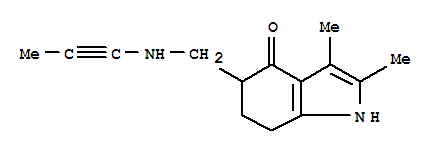 (8ci)-6,7-二氢-2,3-二甲基-5-[(1-丙炔氨基)甲基]-吲哚-4(5h)-酮结构式_802870-19-5结构式