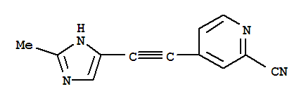 (9ci)-4-[(2-甲基-1H-咪唑-4-基)乙炔]-2-吡啶甲腈结构式_802906-44-1结构式