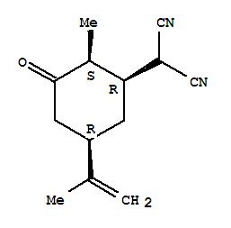 (9ci)-[(1r,2s,5r)-2-甲基-5-(1-甲基乙烯)-3-氧代环己基]-丙二腈结构式_807368-54-3结构式