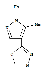 (9ci)-2-(5-甲基-1-苯基-1H-吡唑-4-基)-1,3,4-噁二唑结构式_816429-54-6结构式