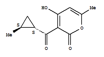 rel-(9ci)-4-羟基-6-甲基-3-[[(1r,2r)-2-甲基环丙基]羰基]-2H-吡喃-2-酮结构式_823792-52-5结构式