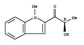 (2r)-(9ci)-2-羟基-1-(1-甲基-1H-吲哚-2-基)-1-丙酮结构式_827322-61-2结构式