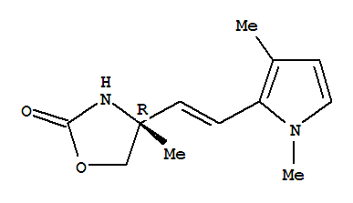 2-Oxazolidinone,4-[2-(1,3-dimethyl-1h-pyrrol-2-yl)ethenyl]-4-methyl-,(4r)-(9ci) Structure,827344-87-6Structure