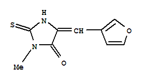 (9ci)-5-(3-呋喃亚甲基)-3-甲基-2-硫氧代-4-咪唑啉酮结构式_827588-66-9结构式