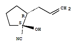 (1R,2S)-rel-(9CI)-1-羟基-2-(2-丙烯基)-环戊烷甲腈结构式_834885-49-3结构式