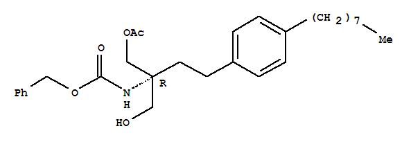 [(1R)-1-[(乙酰基氧基)甲基]-1-(羟基甲基)-3-(4-辛基苯基)丙基] -氨基甲酸苯基甲酯结构式_836608-90-3结构式