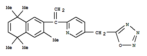 2-[1-(5,8-二氢-3,5,5,8,8-五甲基-2-萘)乙烯]-5-(1,2,3,4-噁噻唑-5-甲基)-吡啶结构式_836661-24-6结构式