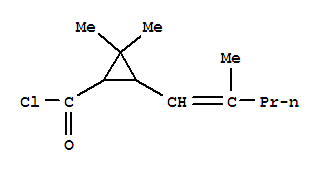 (9ci)-2,2-二甲基-3-(2-甲基-1-戊烯基)-环丙烷羰酰氯结构式_84386-06-1结构式