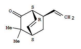 (1R,4R,7S)-3,3-二甲基-7-乙烯基双环[2.2.2]辛-5-烯-2-酮结构式_845293-94-9结构式