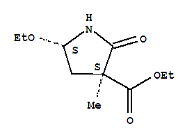 3-Pyrrolidinecarboxylicacid,5-ethoxy-3-methyl-2-oxo-,ethylester,trans-(9ci) Structure,84763-06-4Structure