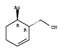 2-Cyclohexene-1-acetonitrile, 6-acetyl-, trans-(9ci) Structure,85251-21-4Structure