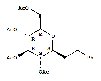 3,5-Diacetoxy-2-acetoxymethyl-6-phenethyl-tetrahydro-pyran-4-yl ester Structure,85505-09-5Structure