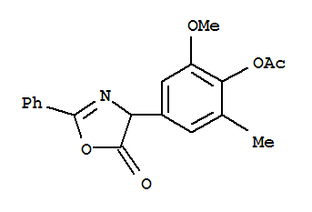 2-Oxazolin-5-one,4-(4-hydroxy-5-methoxy-m-tolyl)-2-phenyl-,acetate (ester) (5ci) Structure,855417-00-4Structure