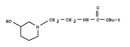 [2-(3-羟基-1-哌啶基)乙基]-氨基甲酸叔丁酯结构式_857637-25-3结构式