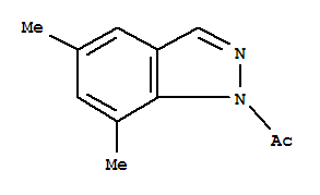 (3ci)-1-乙酰基-5,7-二甲基异吲唑结构式_857800-75-0结构式