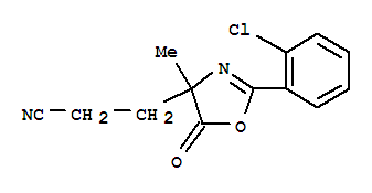 4-Oxazolepropanenitrile, 2-(2-chlorophenyl)-4,5-dihydro-4-methyl-5-oxo- Structure,86435-55-4Structure