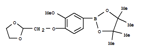 2-[4-([1,3]二氧杂烷-2-基甲氧基)-3-甲氧基-苯基]-4,4,5,5-四甲基-[1,3,2]二噁硼烷结构式_864754-09-6结构式