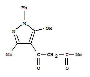 1-(5-羟基-3-甲基-1-苯基-1H-吡唑-4-基)-1,3-丁二酮结构式_87100-61-6结构式