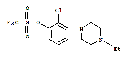 Methanesulfonic acid,1,1,1-trifluoro-,2-chloro-3-(4-ethyl-1-piperazinyl)phenyl ester Structure,871356-23-9Structure