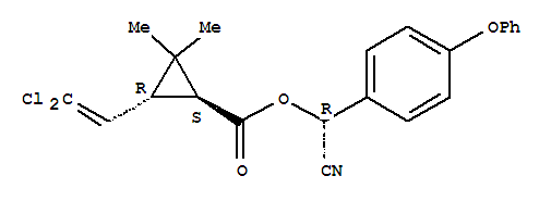 (1S,3r)-cyano(4-phenoxyphenyl)methyl 3-(2,2-dichlorovinyl)-2,2-dimethyl cyclopropanecarboxylate Structure,876302-21-5Structure