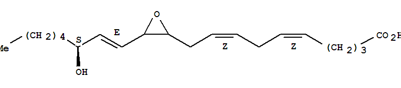 (5E,8e)-10-{3-[(1e)-3-hydroxy-1-octen-1-yl]-2-oxiranyl}-5,8-decadienoic acid Structure,877878-78-9Structure