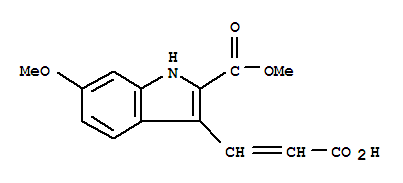 3-(2-羧基-乙烯基)-6-甲氧基-1H-吲哚-2-羧酸甲酯结构式_885273-67-6结构式