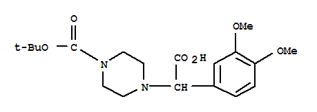 2-(4-Boc-哌嗪)-2-(3,4-二甲氧基苯基)乙酸结构式_885274-66-8结构式