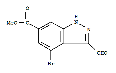 1H-indazole-6-carboxylic acid, 4-bromo-3-formyl-, methyl ester Structure,885518-48-9Structure