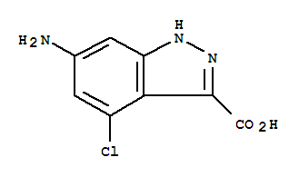 1H-Indazole-3-carboxylic acid, 6-amino-4-chloro- Structure,885519-31-3Structure