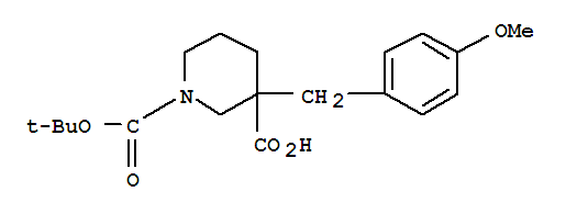 1-[(叔丁基)氧基羰基]-3-(4-甲氧基苄基)哌啶-3-羧酸结构式_887344-20-9结构式