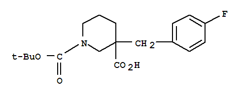 1-[(Tert-butyl)oxycarbonyl]-3-(4-fluorobenzyl)piperidine-3-carboxylic acid Structure,887344-22-1Structure